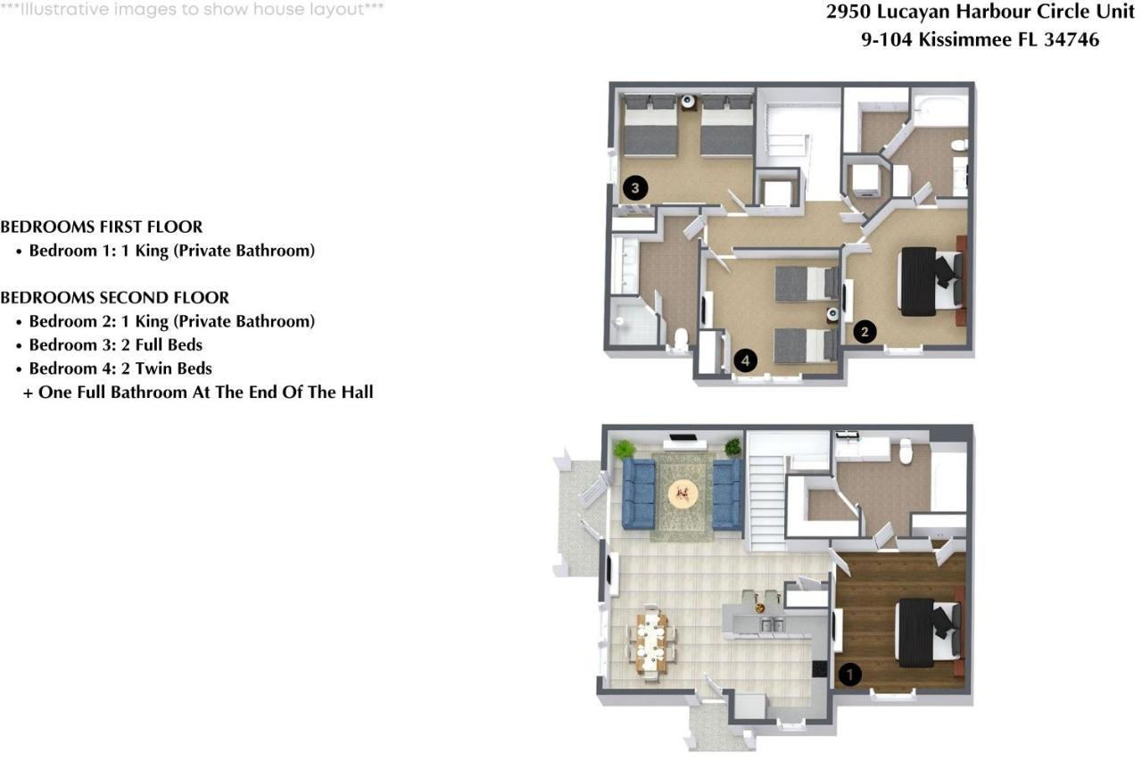 4 Bedrooms- 3 Bathrooms Lucaya Village 9-104 Lv Kissimmee Exterior photo